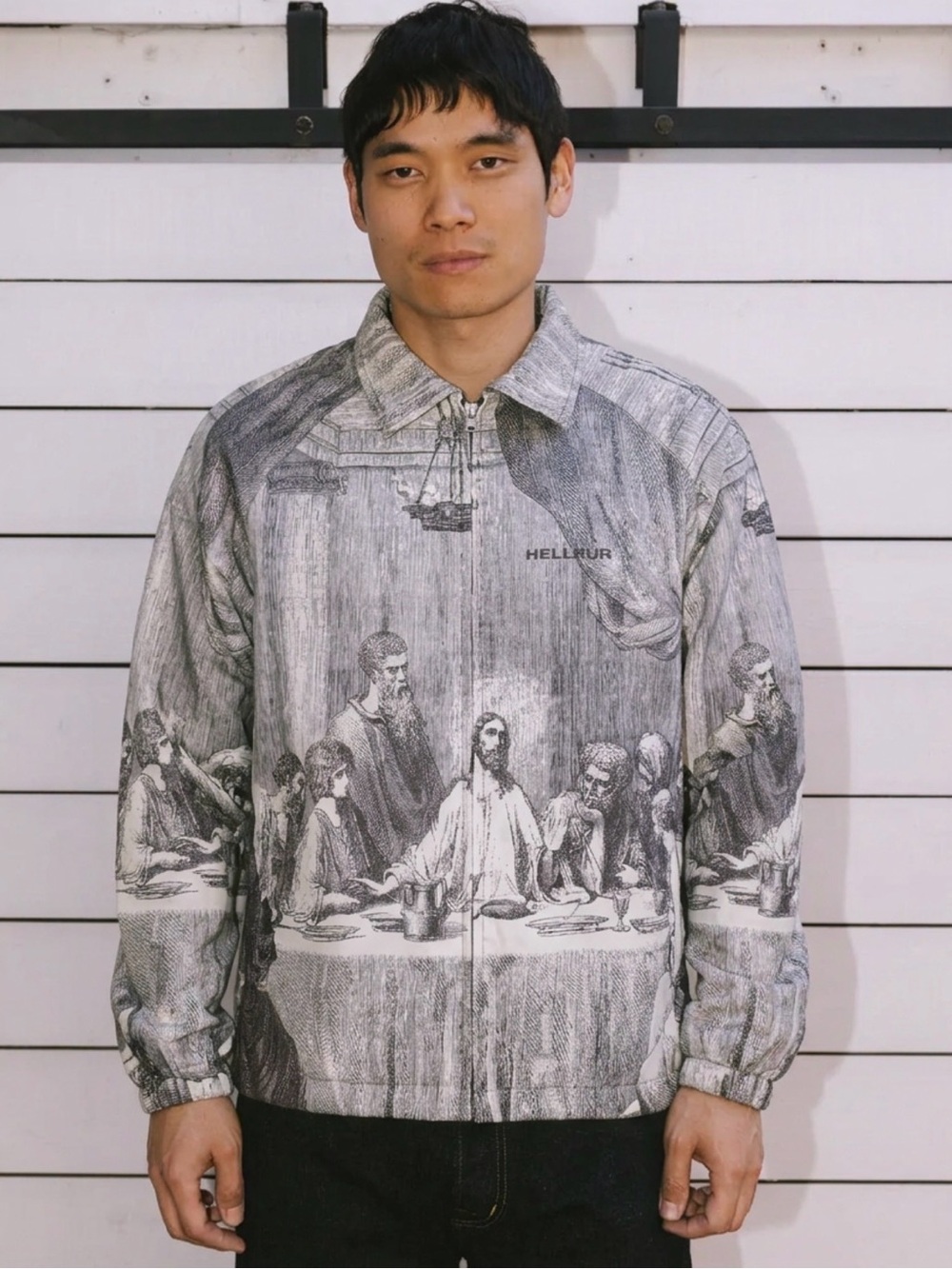 Hellpur DaVinci's "The Last Supper" & Lord Byron's Poem Darkness Jacket L Jesus